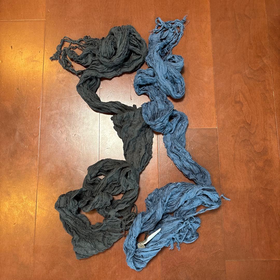 Yohji Yamamoto ストール グレー&ブルー