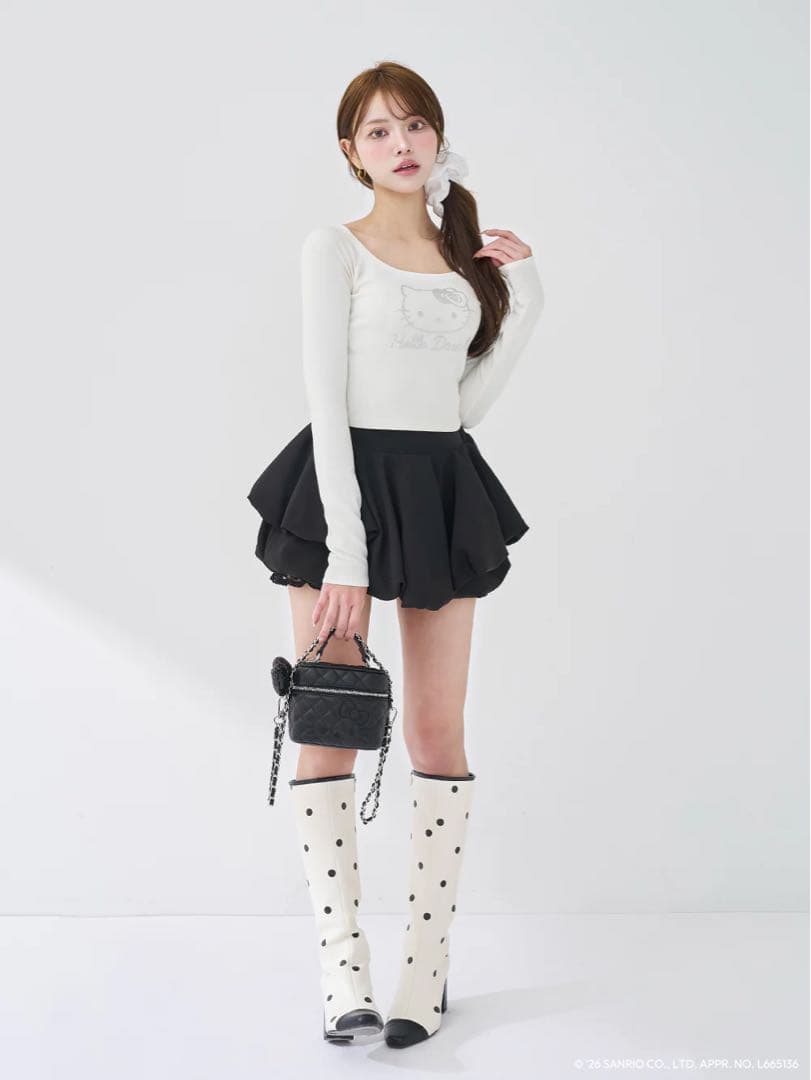 新品タグ付 ダーリッチ Hello DarichコンパクトロングTシャツ 白