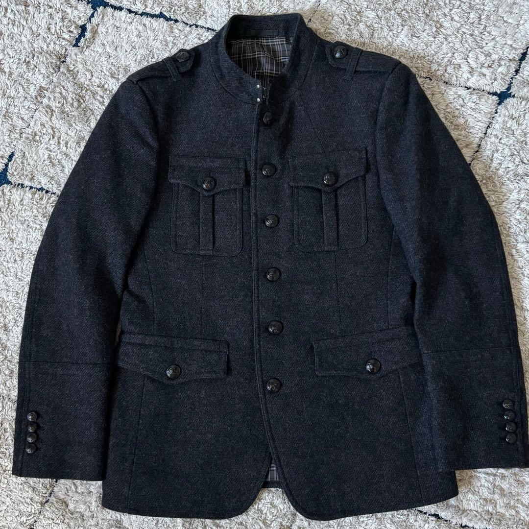 【美品✨】バーバリーブラックレーベル　ウール　ジャケット　ナポレオン　メタル釦