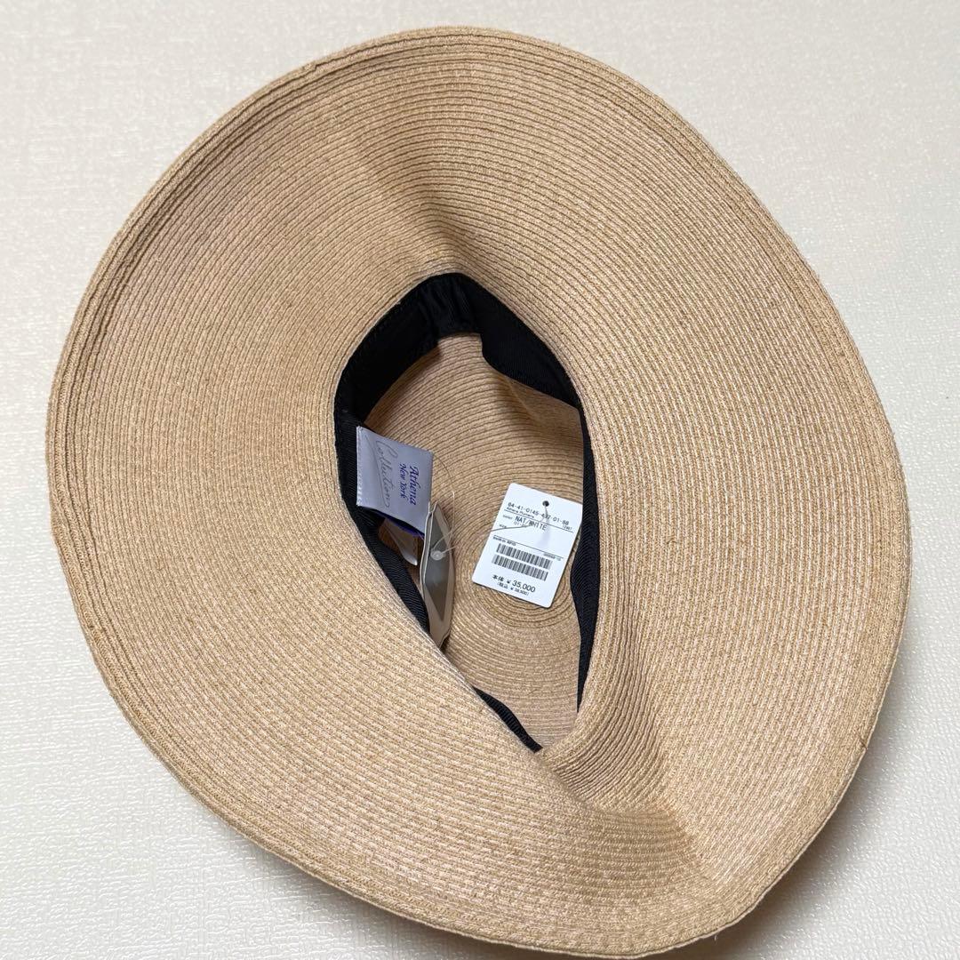 【新品タグ付】Athena New York 刺繍 プルメリア ストローハット