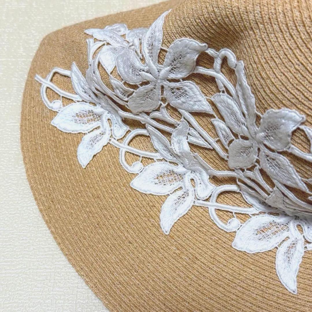 【新品タグ付】Athena New York 刺繍 プルメリア ストローハット