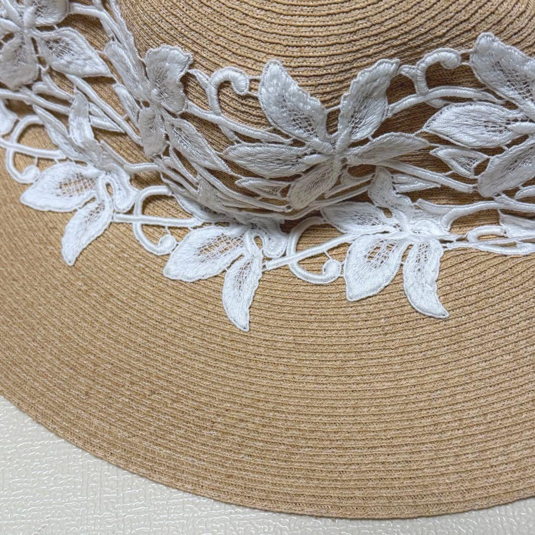 【新品タグ付】Athena New York 刺繍 プルメリア ストローハット