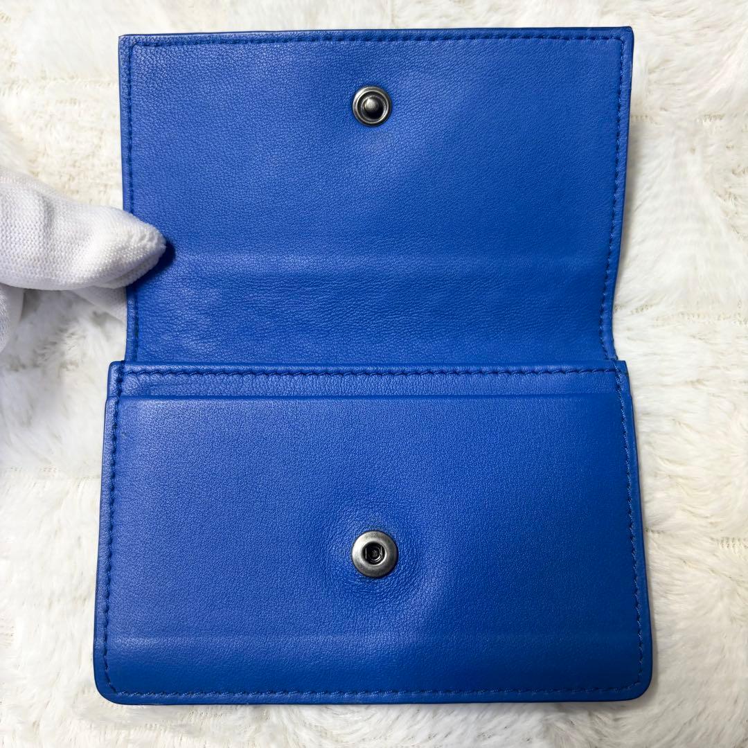 【レア✨】BOTTEGA VENETA イントレチャート 名刺入れ ブルー 青