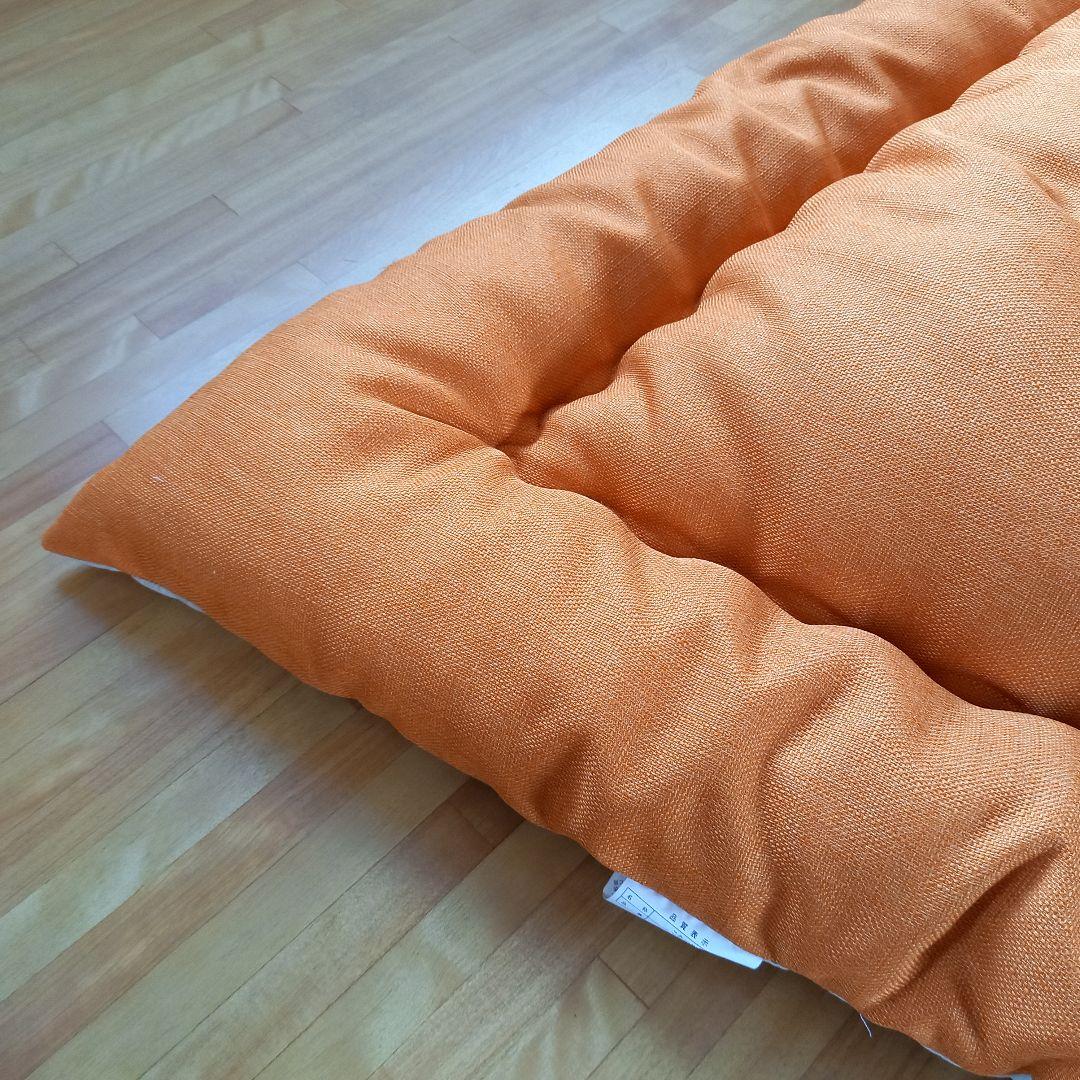 超撥水加工 厚手 厚掛け こたつ布団 大判長方形 オレンジ 清潔 安心 日本製②