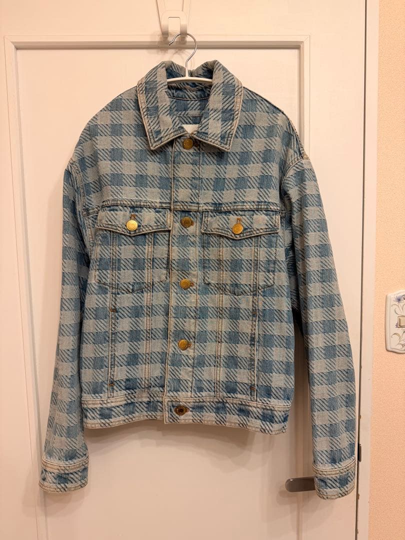 ami paris チェック柄 デニムジャケット