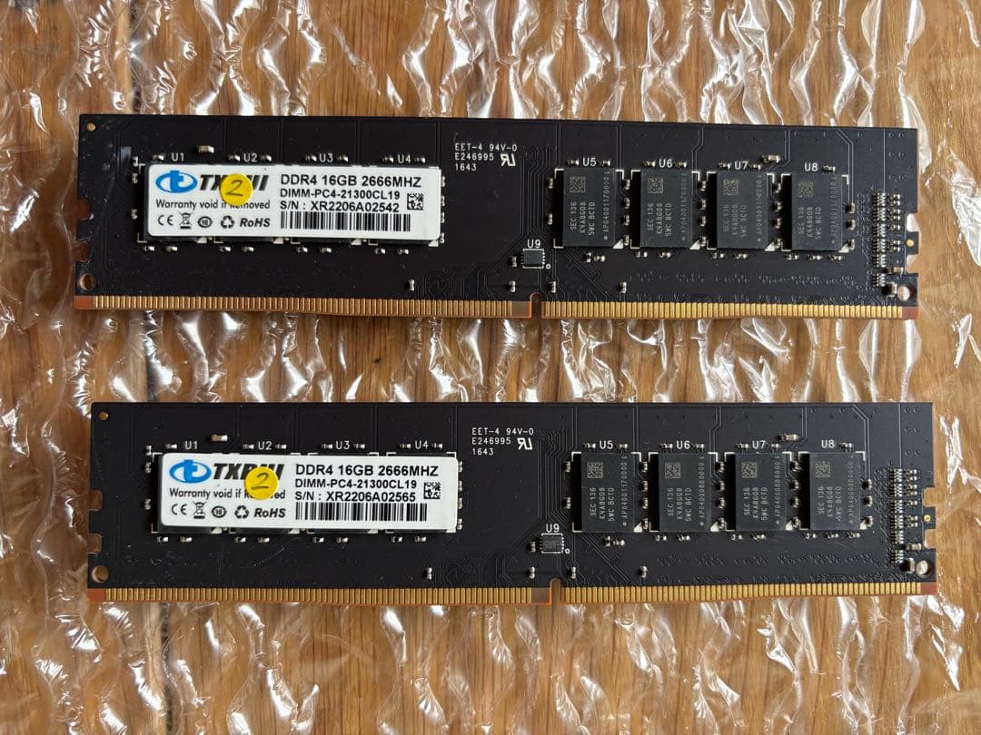 DDR4 32GB(16GB×2) 2666MHz 動作品