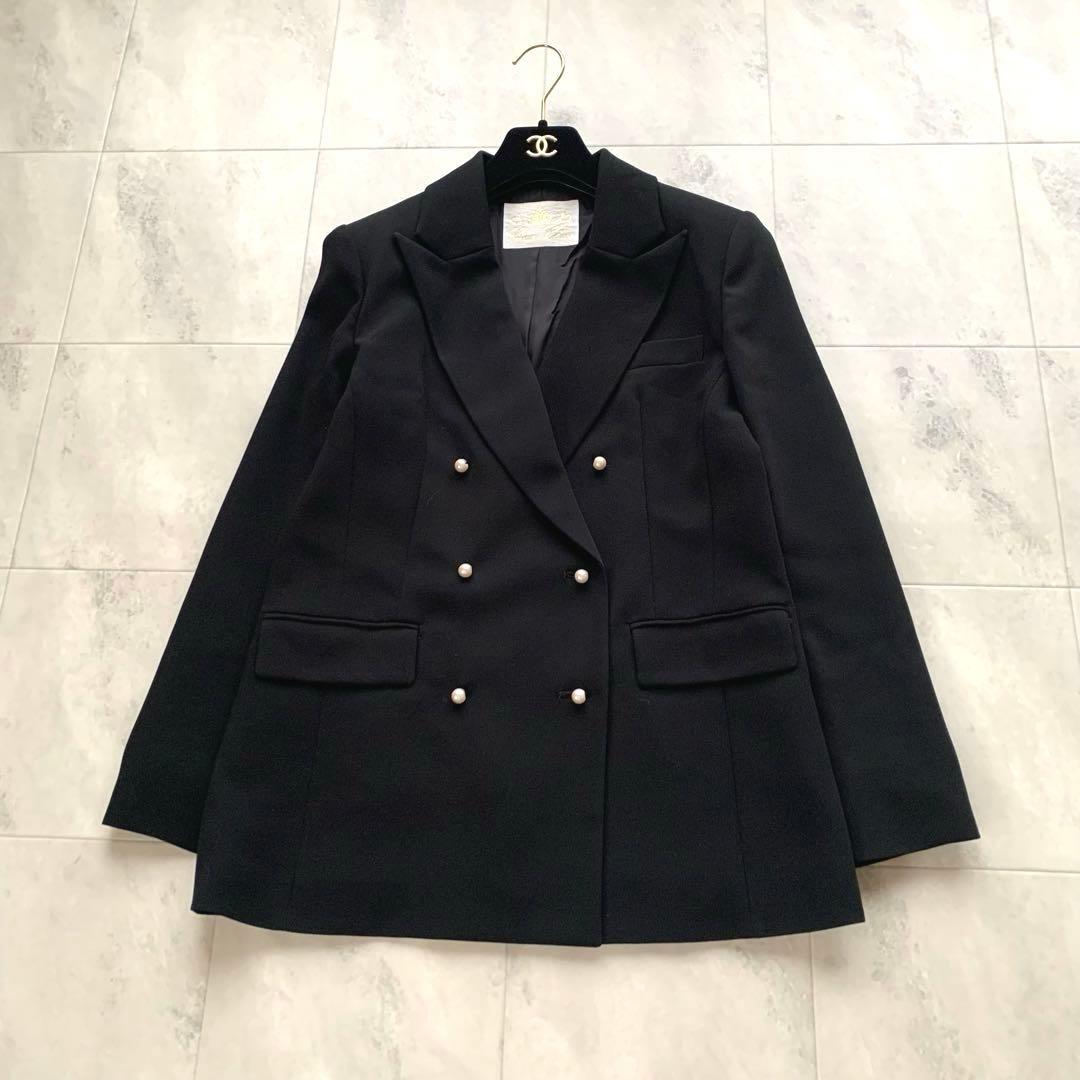 美品♡近年♡グレースクラス パールボタン 黒 テーラード ジャケット 36