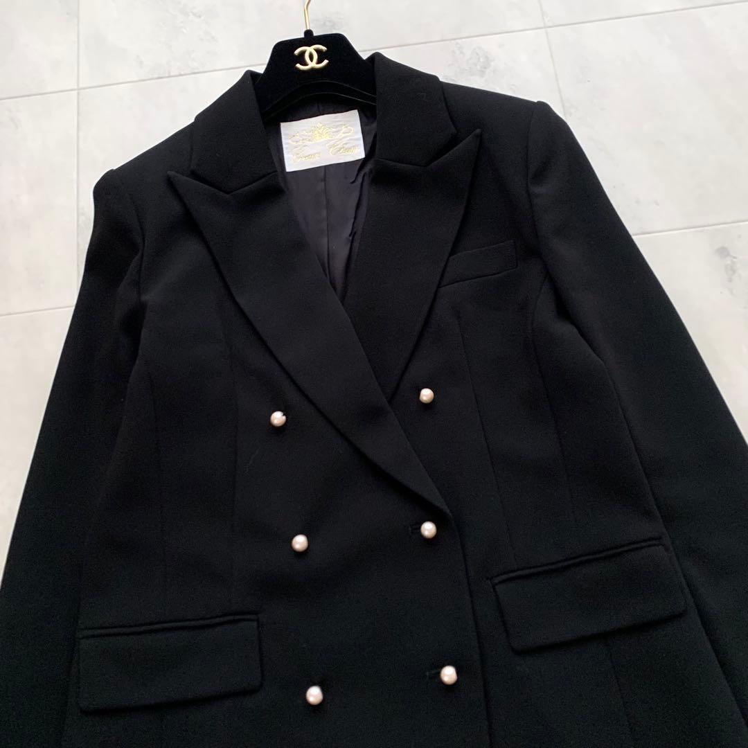 美品♡近年♡グレースクラス パールボタン 黒 テーラード ジャケット 36