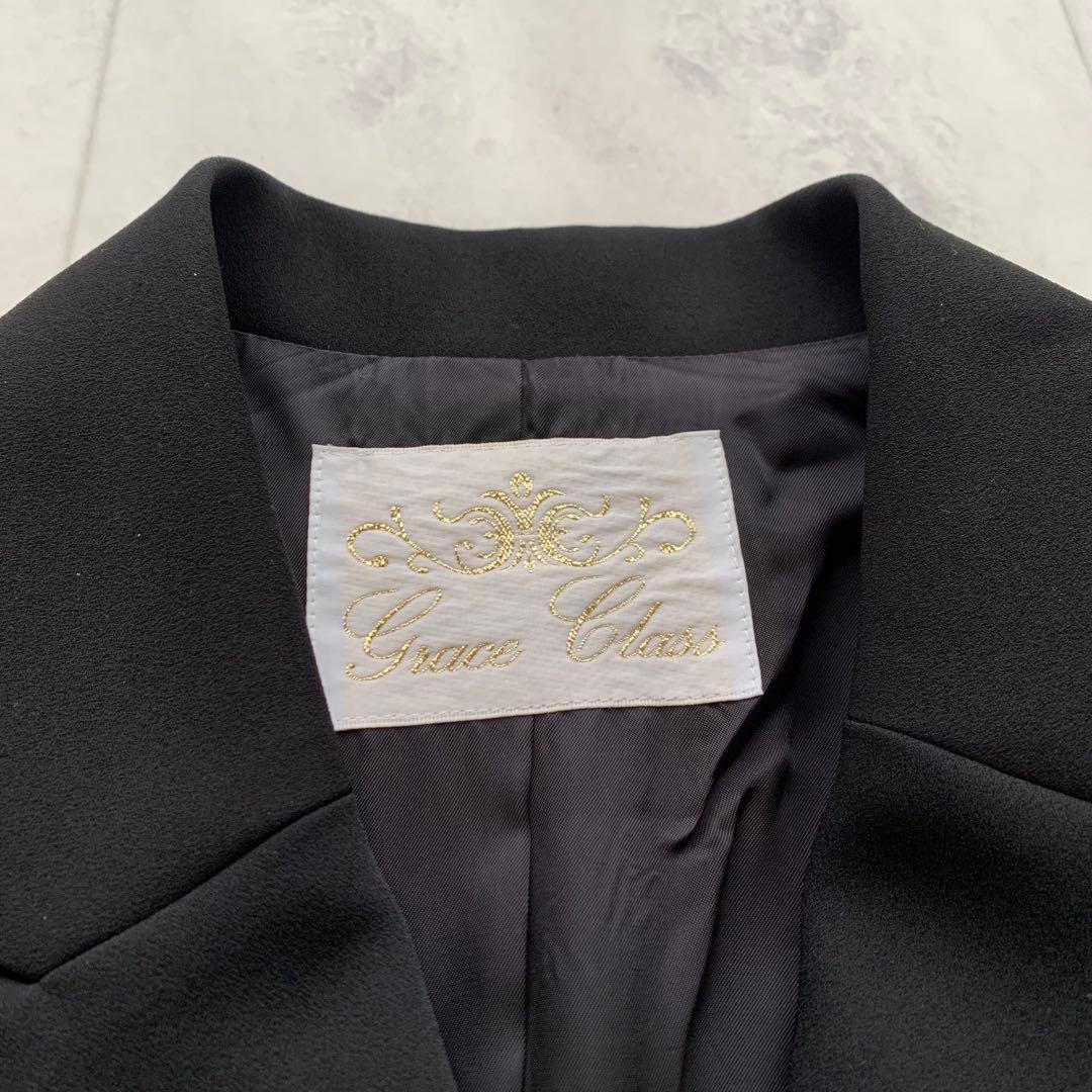 美品♡近年♡グレースクラス パールボタン 黒 テーラード ジャケット 36
