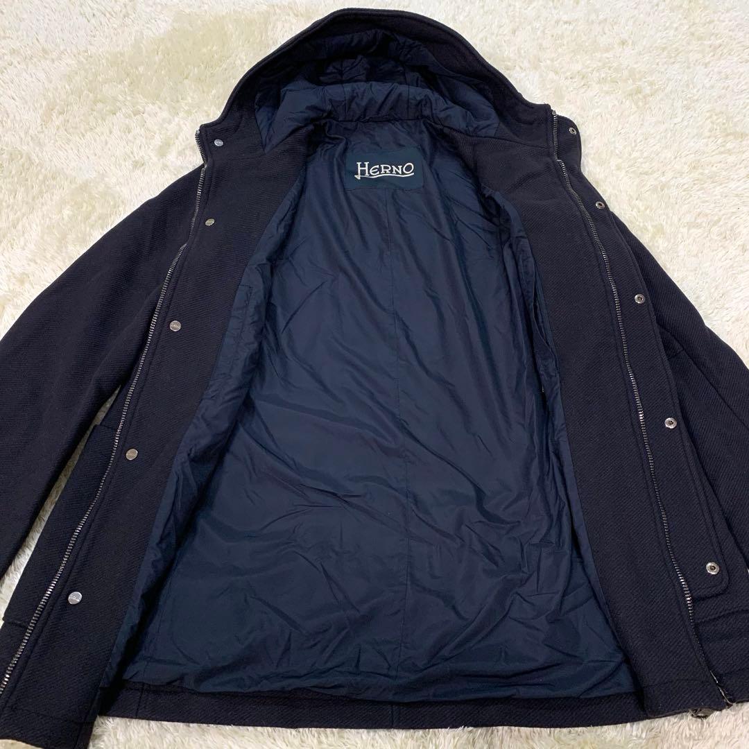 HERNO ヘルノ　ダッフルコート　ネイビー　XL LL ロングコート　ウール
