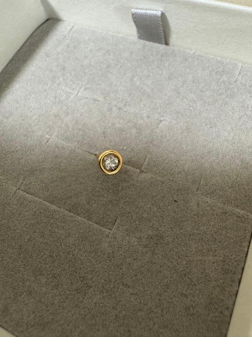 【片耳のみ】TSUTSUMI K18 イエローゴールドダイヤモンドピアス(片耳)