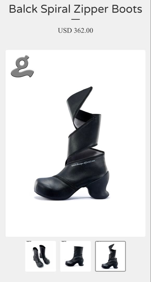 GRAPE ブラックショートブーツ ジッパー付き