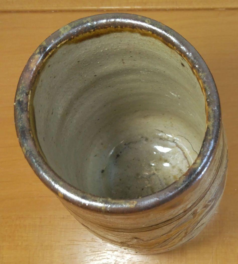 人間国宝 金城次郎 筆筒(魚2匹）栞 共箱 壺屋焼 壷屋焼 やちむん 美品