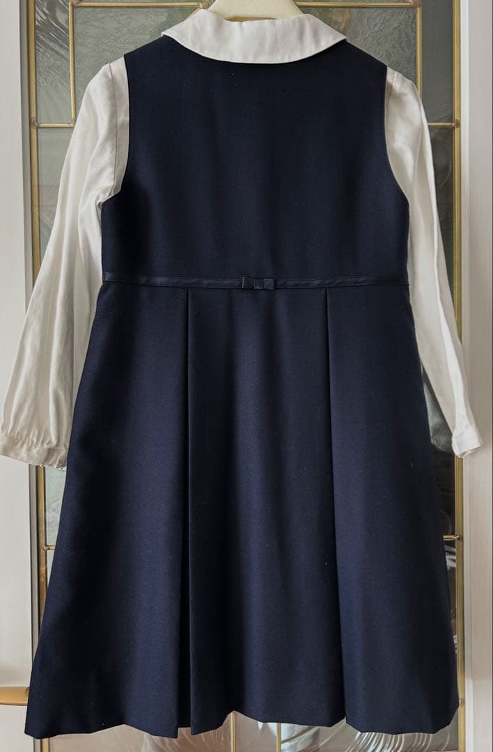 美品　ファミリア　小学校受験　ボレロ　アンサンブル　ワンピース　濃紺