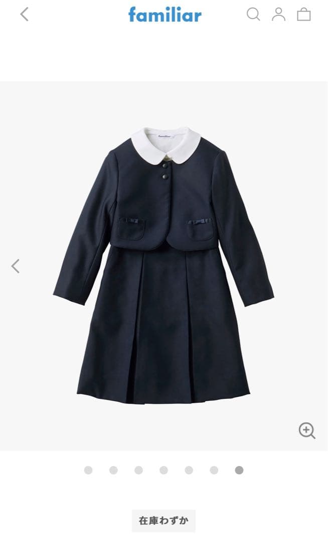 美品　ファミリア　小学校受験　ボレロ　アンサンブル　ワンピース　濃紺