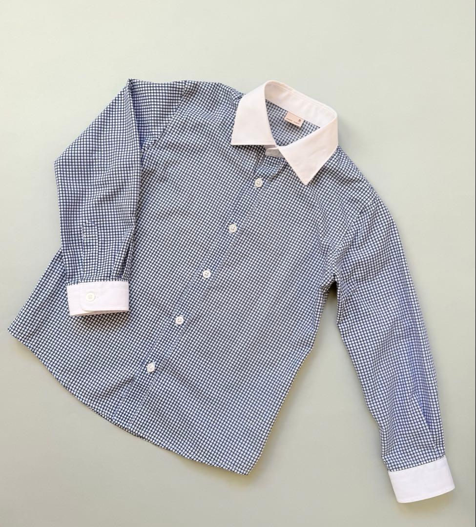 【美品】プティマイン☆ フォーマル紺ジャケット+ショートパンツセット 120