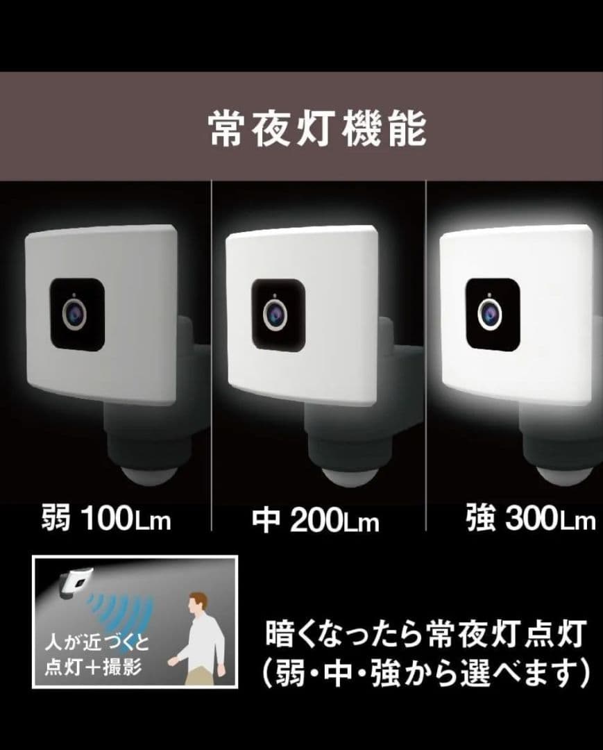 ムサシ 防犯カメラ 追尾式 C-AC1020TA 人感センサー