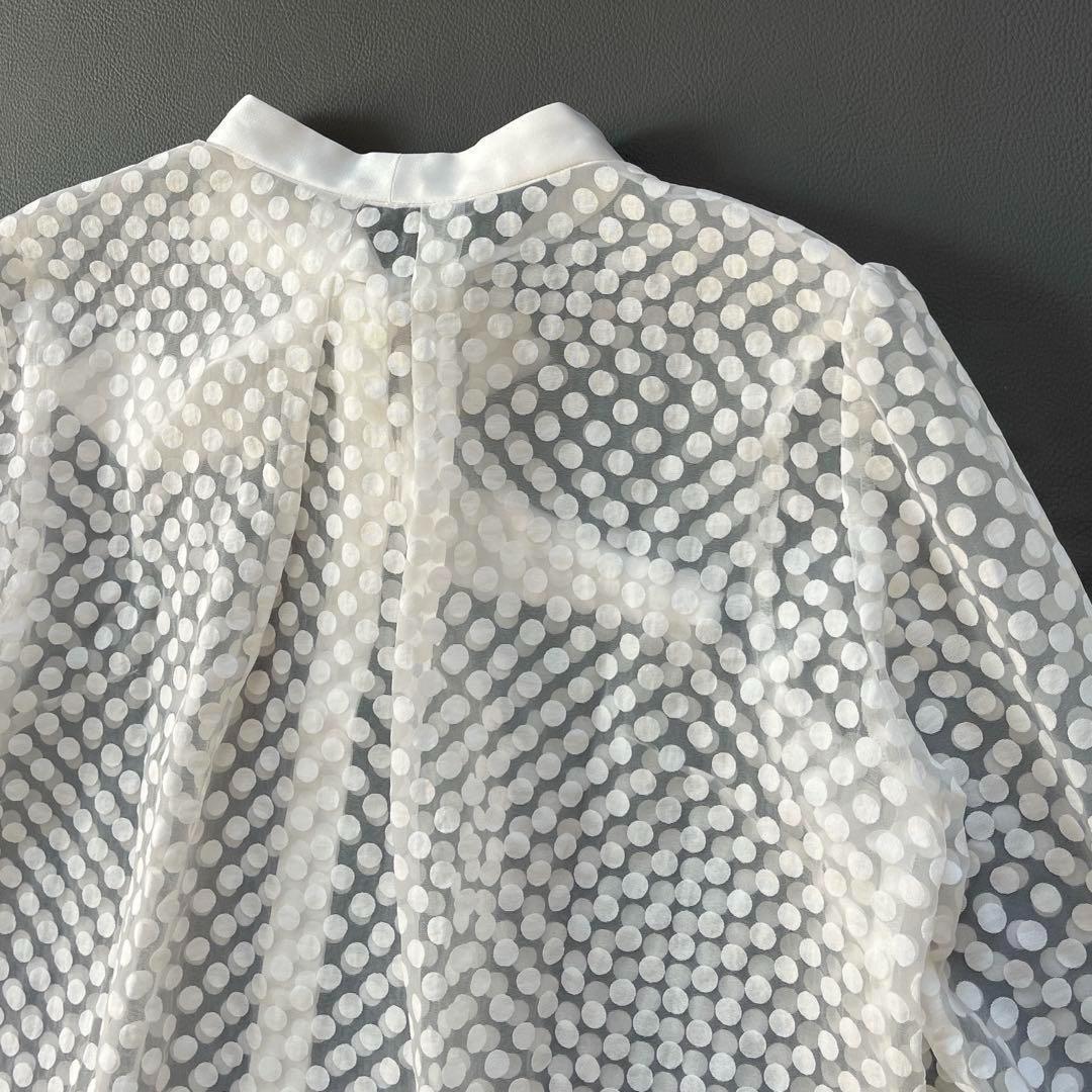未使用✨25SS GRACE CONTINENTALドットオパールタイ付ブラウス