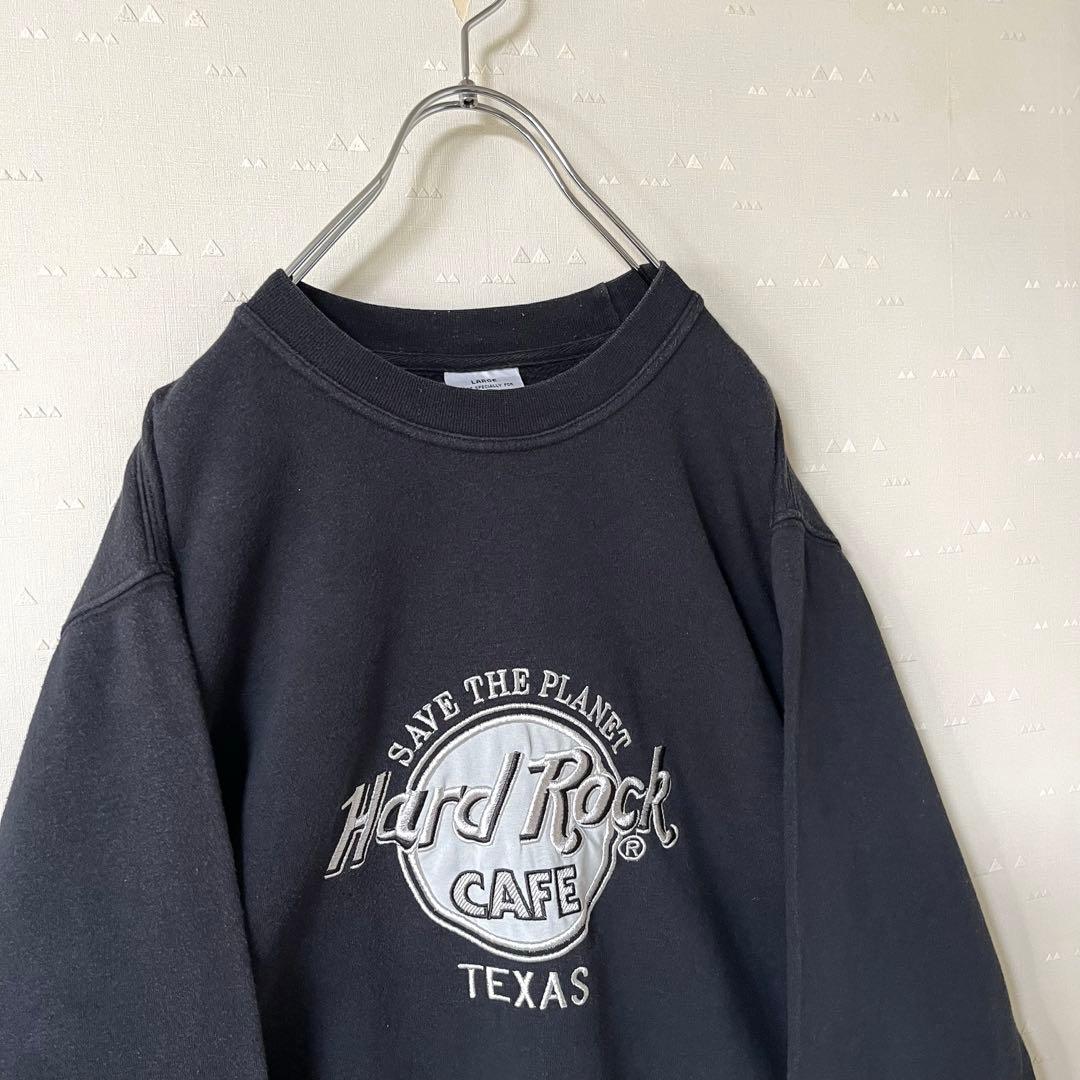 USA製 古着 90's ハードロックカフェ スウェット なえなの 銀 黒