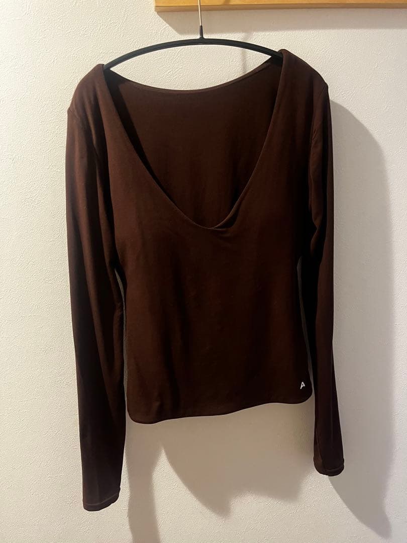 【M】AMATERAS 焦茶(DARK BROWN) パッド付き長袖トップス