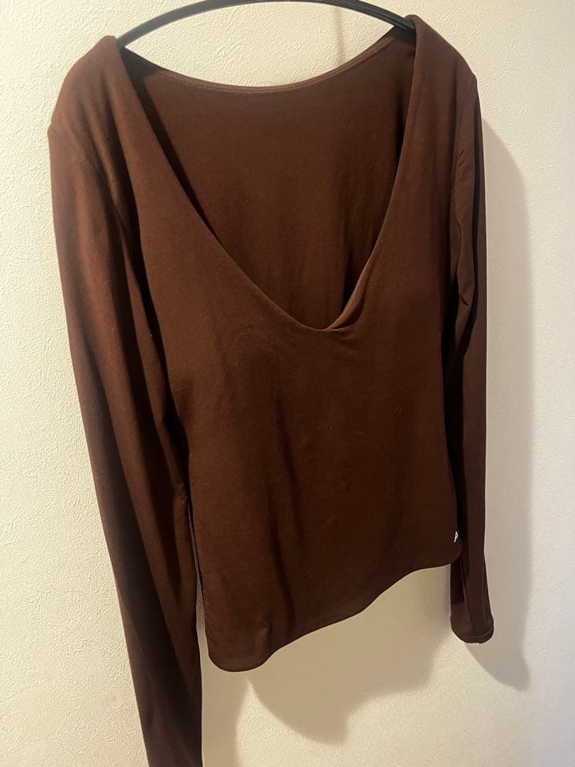 【M】AMATERAS 焦茶(DARK BROWN) パッド付き長袖トップス
