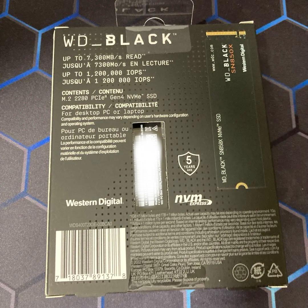 WD_BLACK SN850X 4TB NVMe SSD 新品未開封