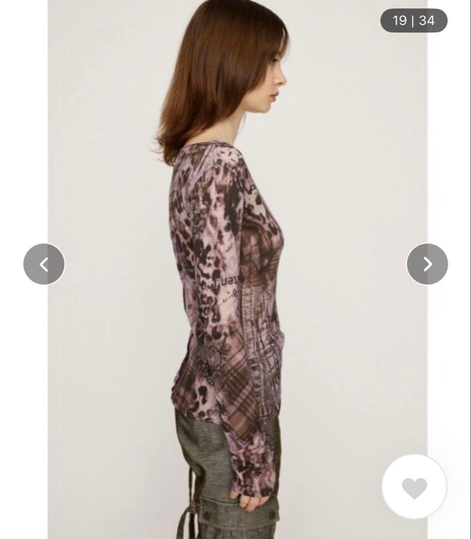 SLY スライ　ブラーリングレオパードカットトップス