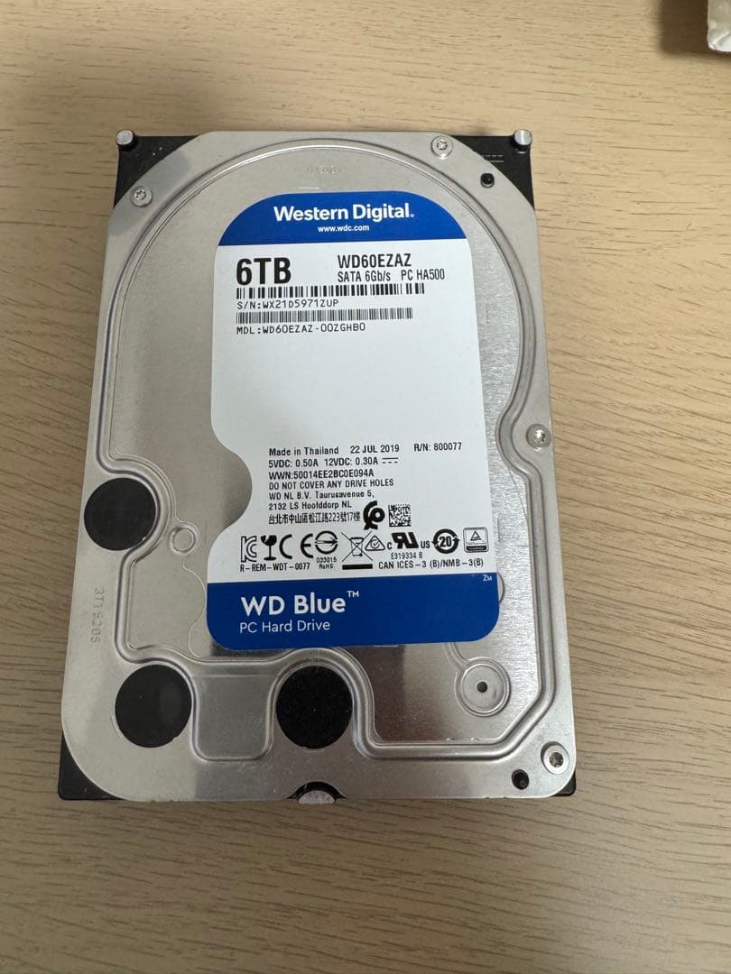 内蔵型ハードディスクドライブ WD WD60EZAZ 3.5inch HDD 6.0TB