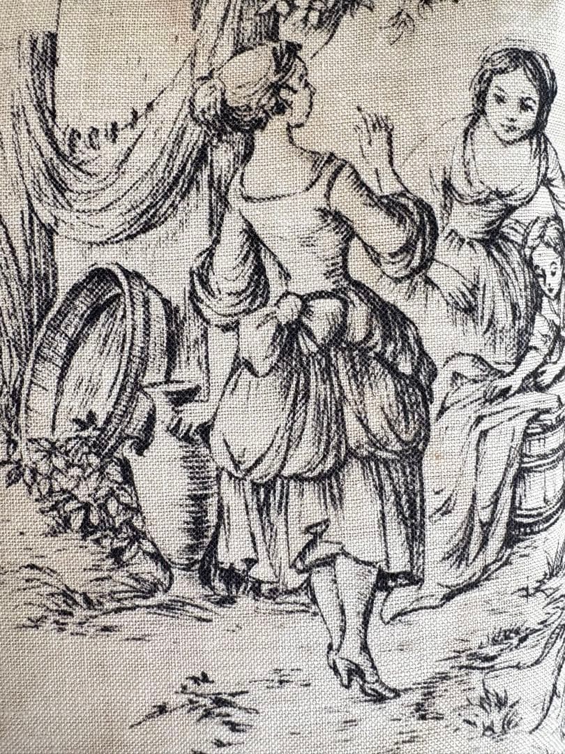 ♡ フランスアンティーク　フットスツール　トワルドジュイ　シャビーシック　牧歌的