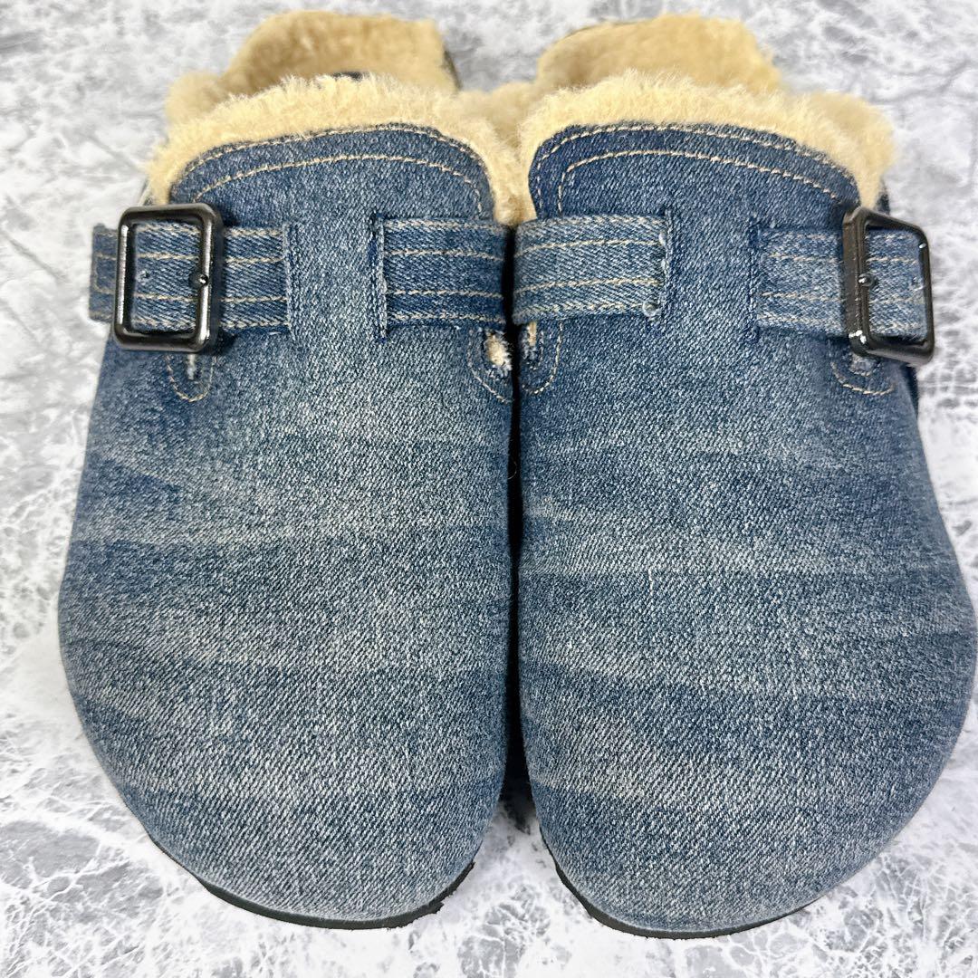 【極美品】DIESEL サンダル クロッグ デニム ボア ワンポイント