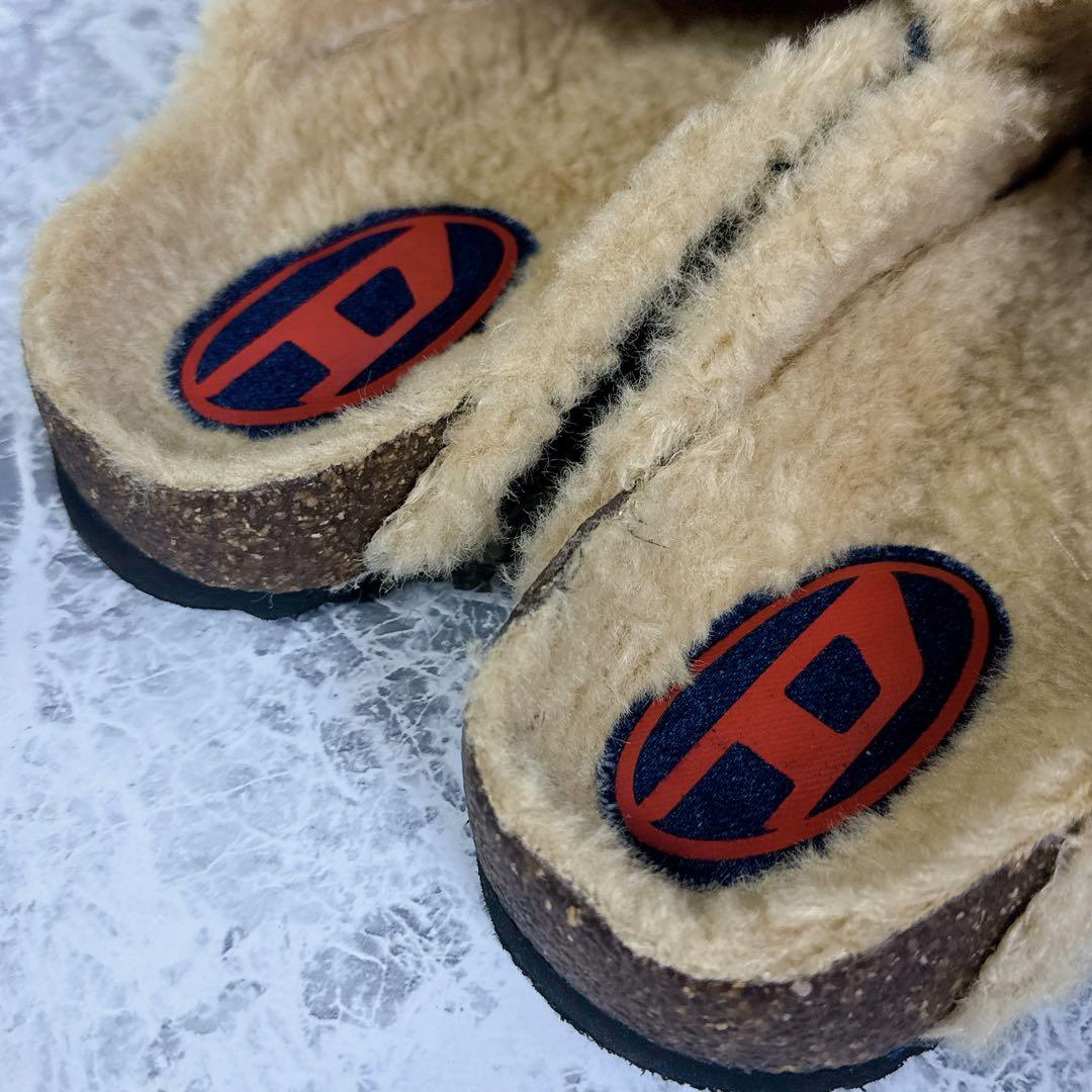 【極美品】DIESEL サンダル クロッグ デニム ボア ワンポイント