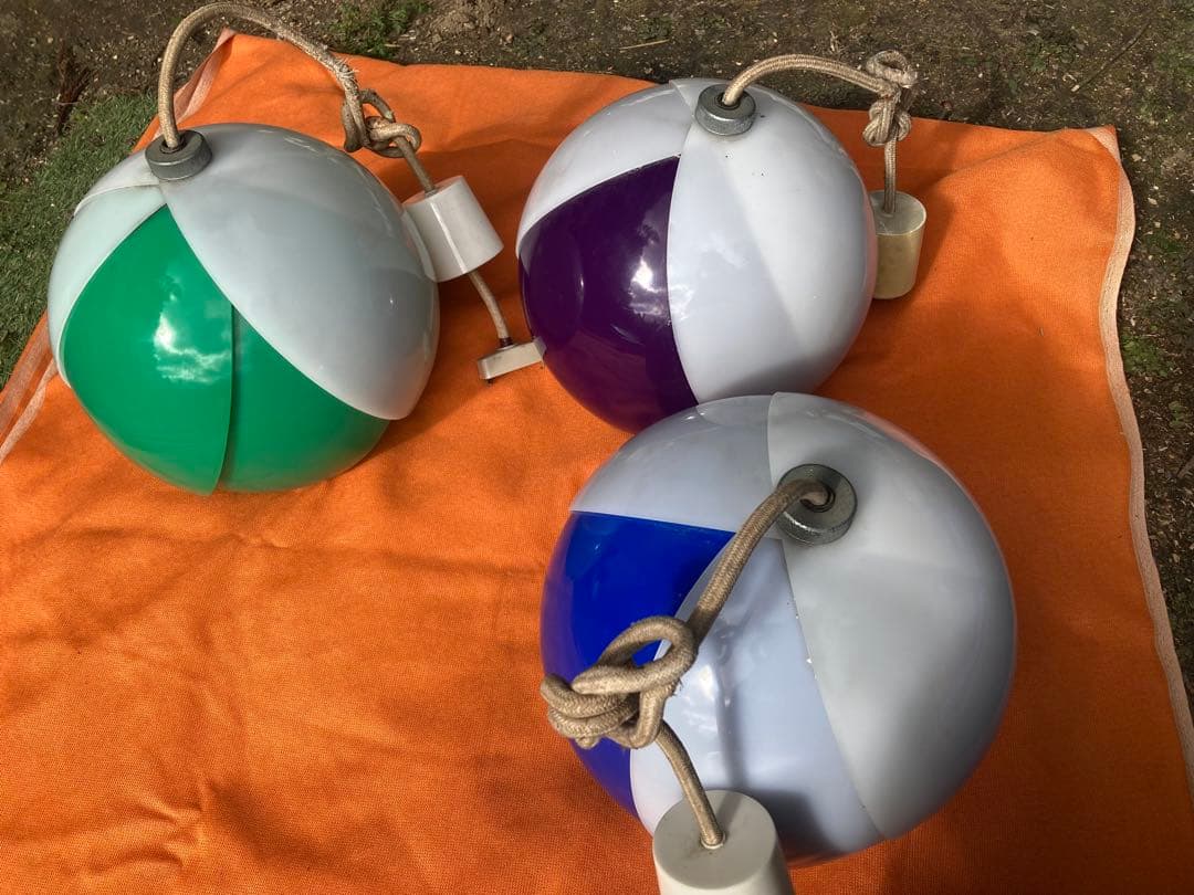 ３個！昭和レトロ レトロポップチューリップ型の電気傘 ライト。ナショナル。