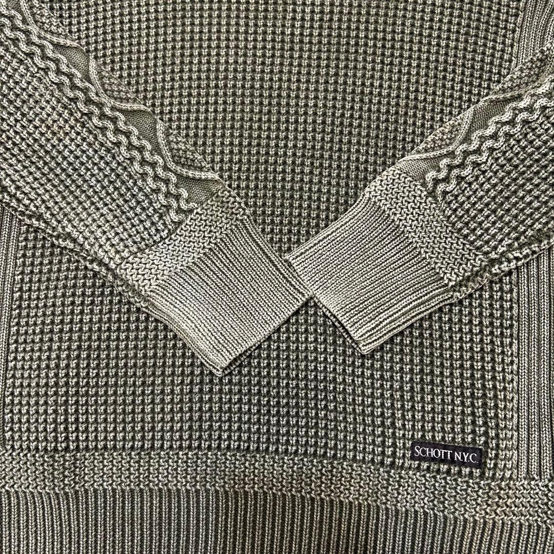 【新品タグ付】Schott ショット ダルカラー クルーネック コットンニット