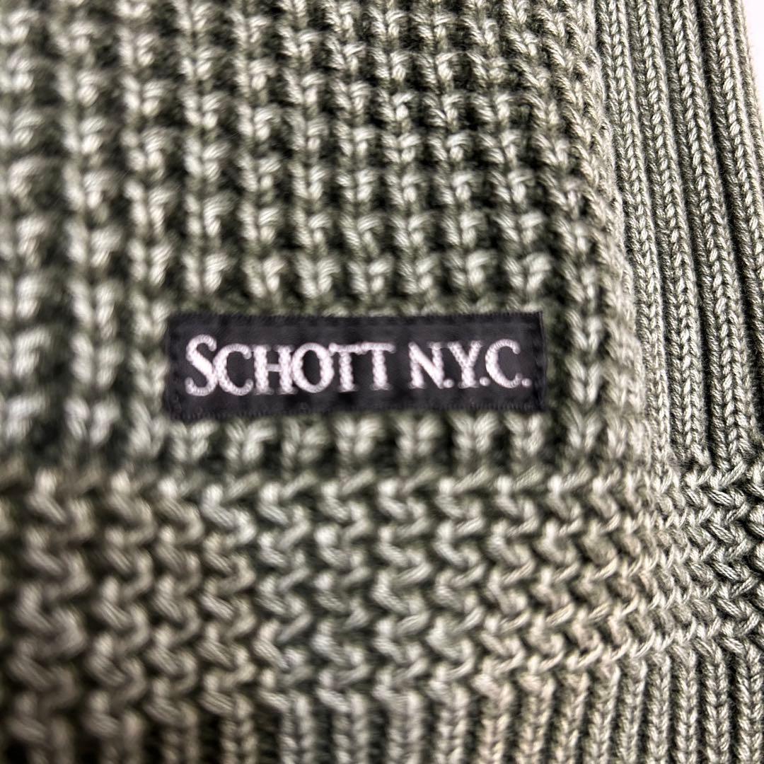 【新品タグ付】Schott ショット ダルカラー クルーネック コットンニット