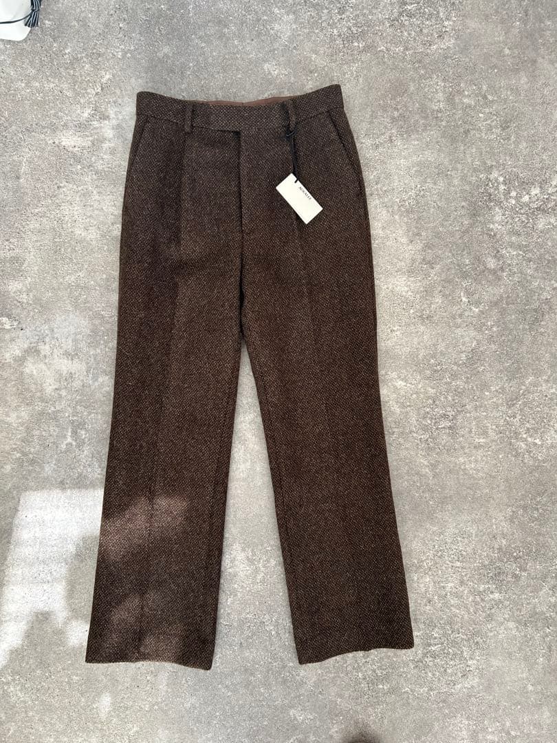 パンツ Auralee LAMA SHETLAND WOOL TWEED SLACKS