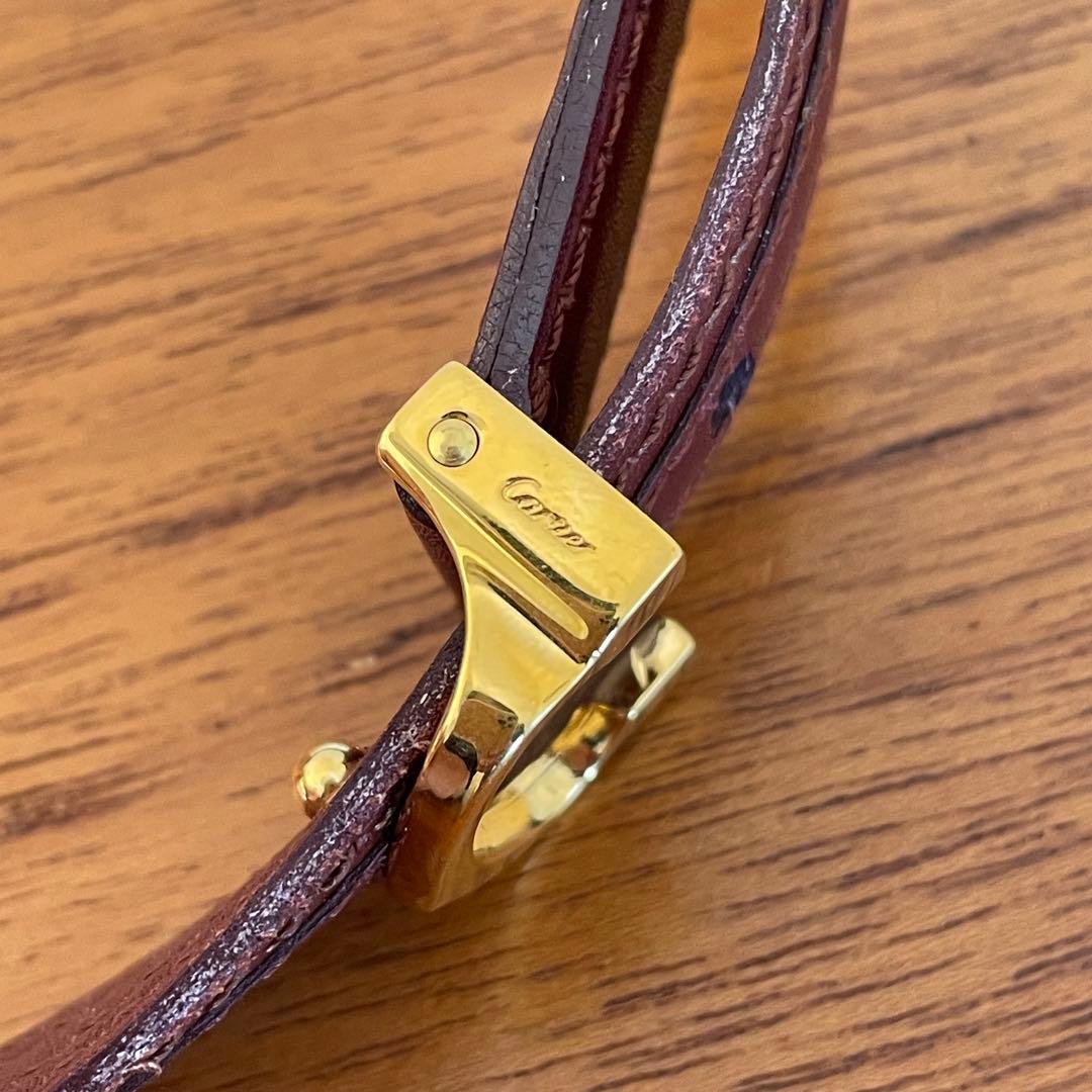 Cartier カルティエ マストライン ベルト レザー ワインレッド