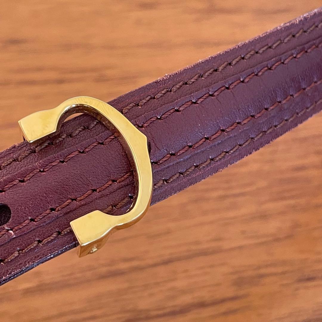 Cartier カルティエ マストライン ベルト レザー ワインレッド