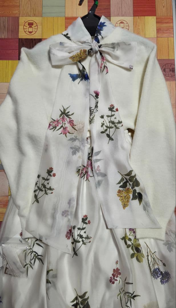 彩 Sustainable フラワーモチーフワンピース × ボレロ セット