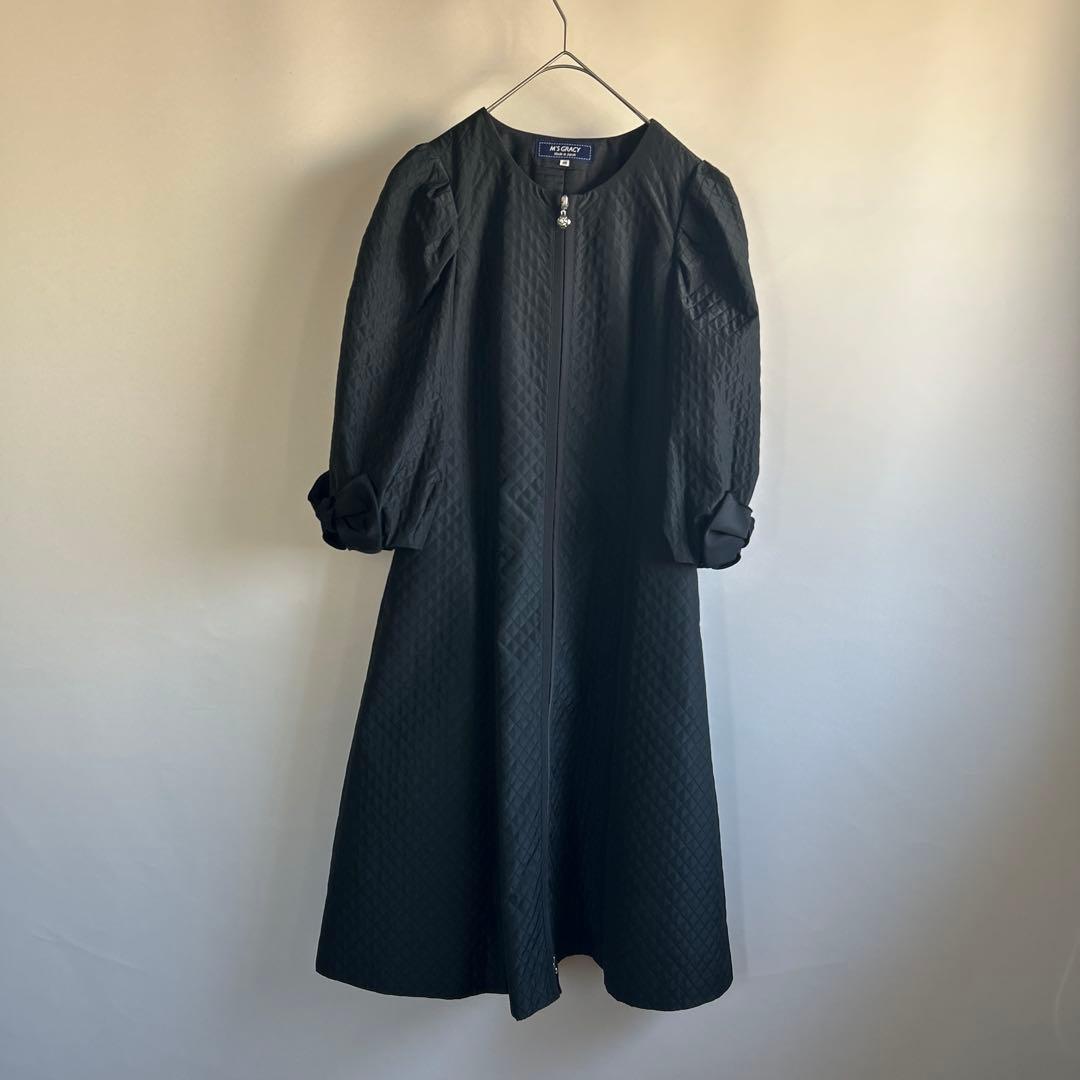美品　エムズグレイシー　コートドレス　キルティング
