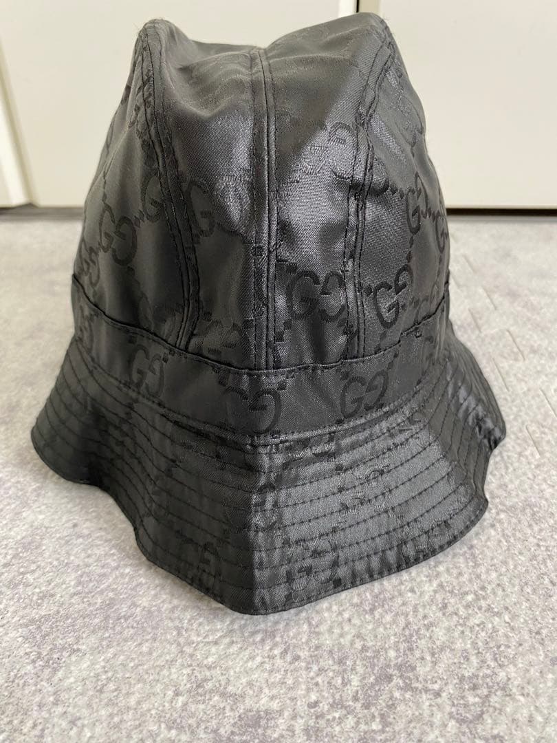 ヴィンテージ　GUCCI GGブラック バケットハット