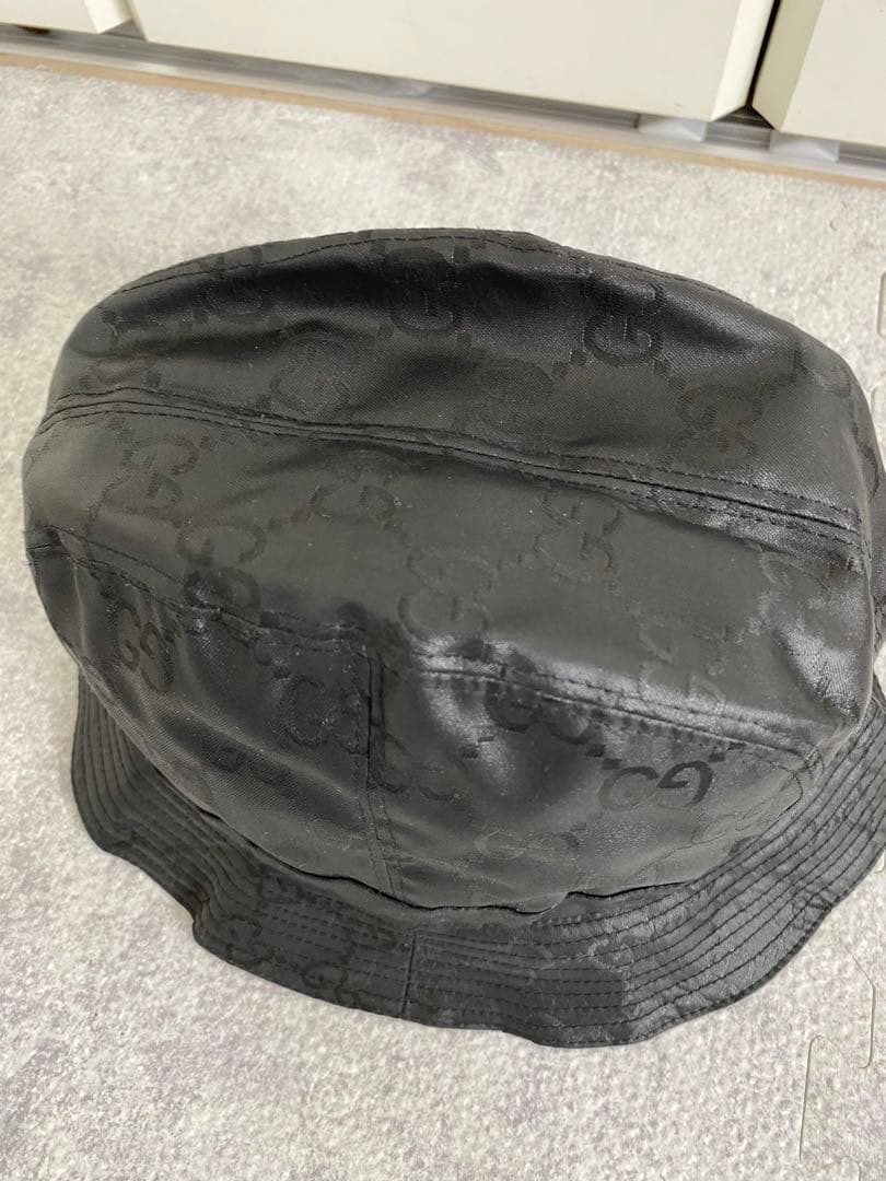 ヴィンテージ　GUCCI GGブラック バケットハット