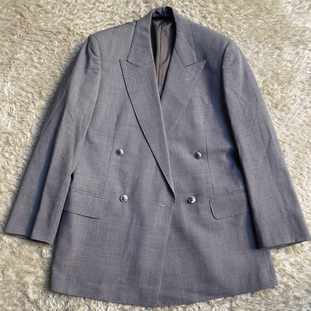 【美品】Burberrys バーバリー ダブルプレスト テーラードジャケット 銀