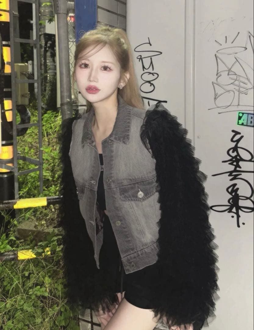 Darich ダーリッチ ボリュームチュールデニムGジャン