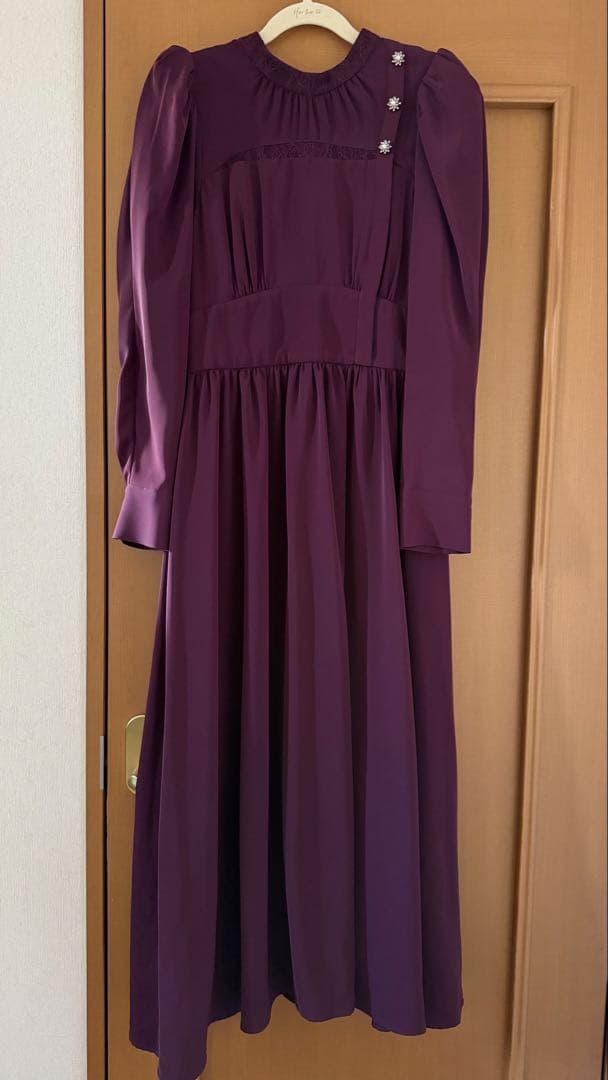 Herlipto マドモアゼルバックリボンドレス ガーネット