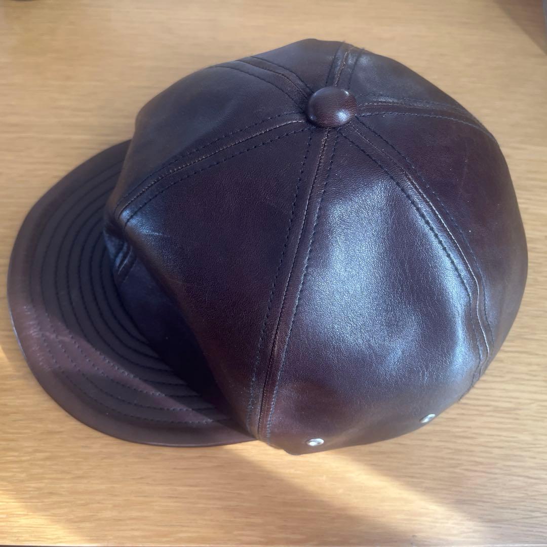 Mr.FATMAN レザー　キャップ　ダークブラウン