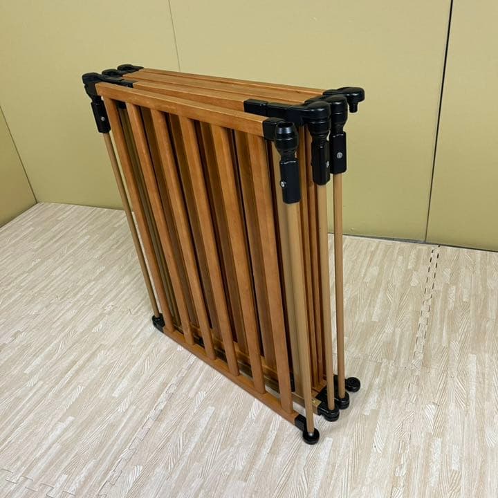 ☆美品☆　天然木製プレイヤード　サークル　天然木　開閉ドア付　６角形