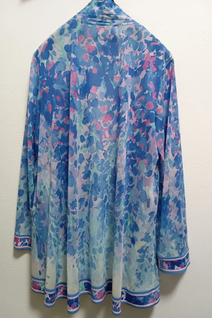 美品　レオナール　シースルーカーディガン　ゆったり40