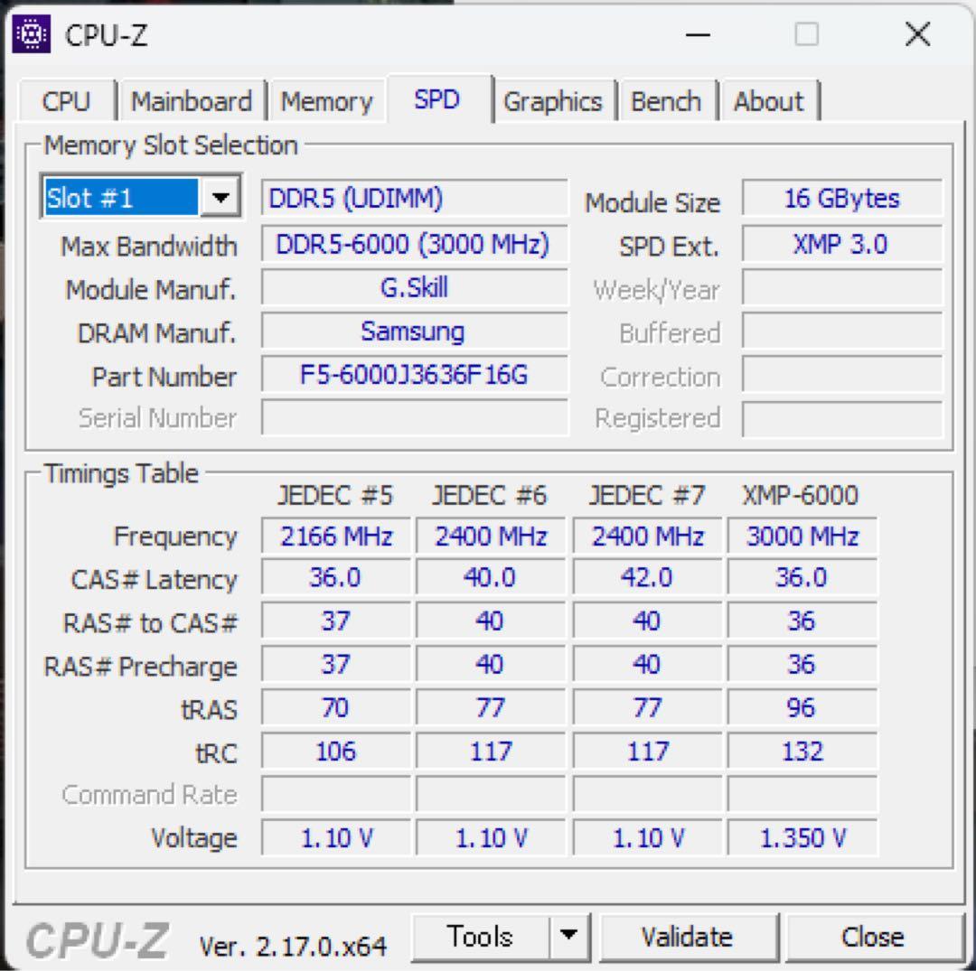 メモリー G.Skill Trident Z5 RGB DDR5 16GB 6000MHz