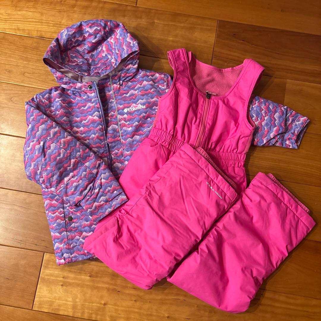 Columbia 子ども用スキーウェア ピンク系　ガバセット　X S