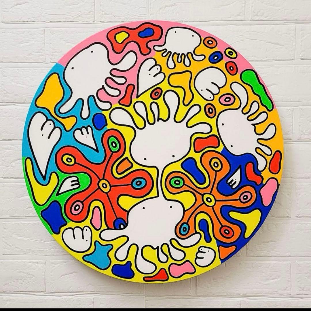 専用★鈴木哲也★丸型(500×500mm)アクリル原画1点物★送料無料#0030